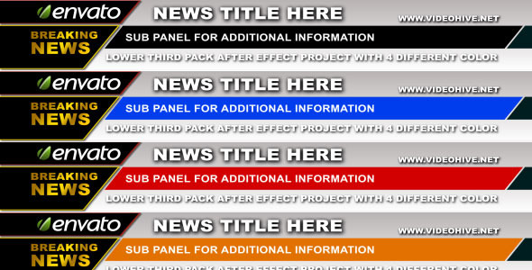 4 Color Lower Third Pack 4 Color Lower Third Pack