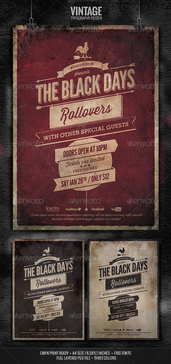 Vintage Typography Poster Vintage Typography Poster