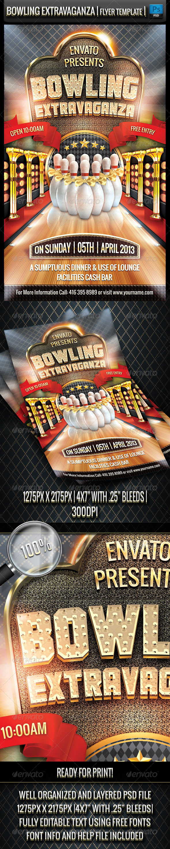 Bowling Extravaganza Flyer Template