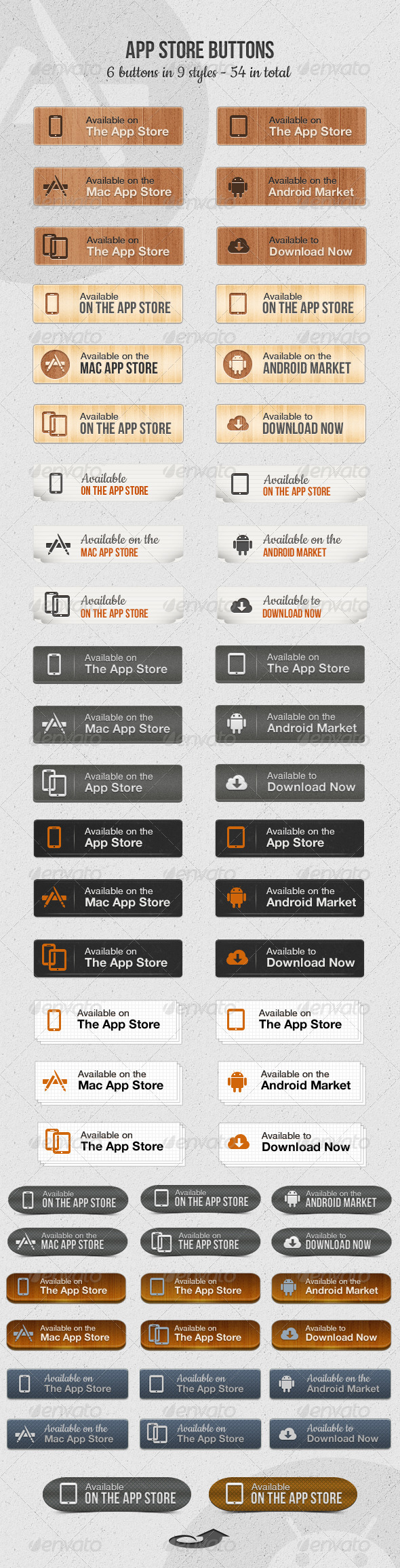 App Store Download Buttons - Buttons Web Elements