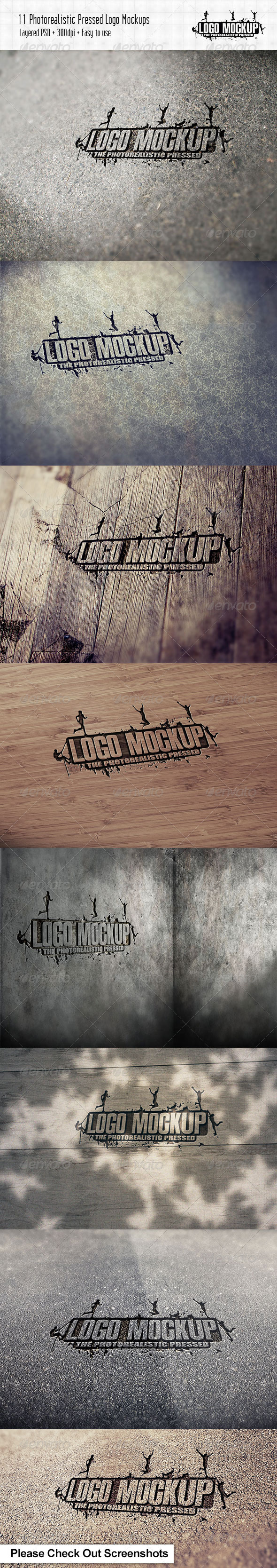 11 Photorealistic Pressed Logo Mock-Ups 11 Photorealistic Pressed Logo Mock-Ups