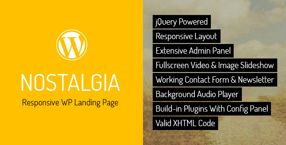 Nostalgia - Responsive WordPress Landing Page