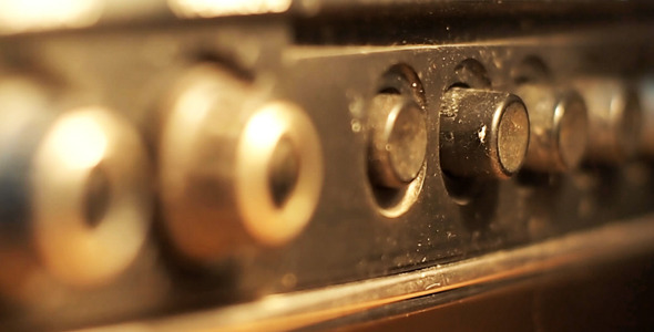 Old Radio Receiver Button Jumps Out Old Radio Receiver Button Jumps Out
