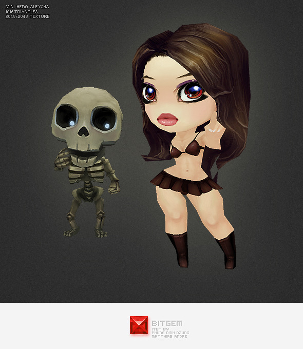 Low Poly Chibi Girl Base - 3DOcean Item for Sale