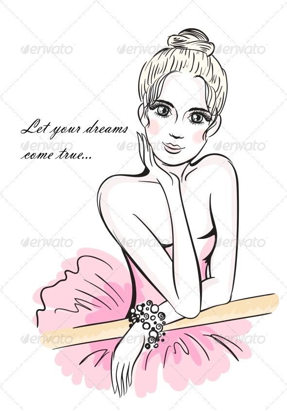 Ballerina Leaning on Ballet Barre Ballerina Leaning on Ballet Barre