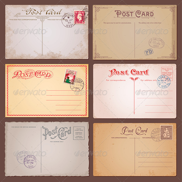 Vector Vintage Postcards Vector Vintage Postcards