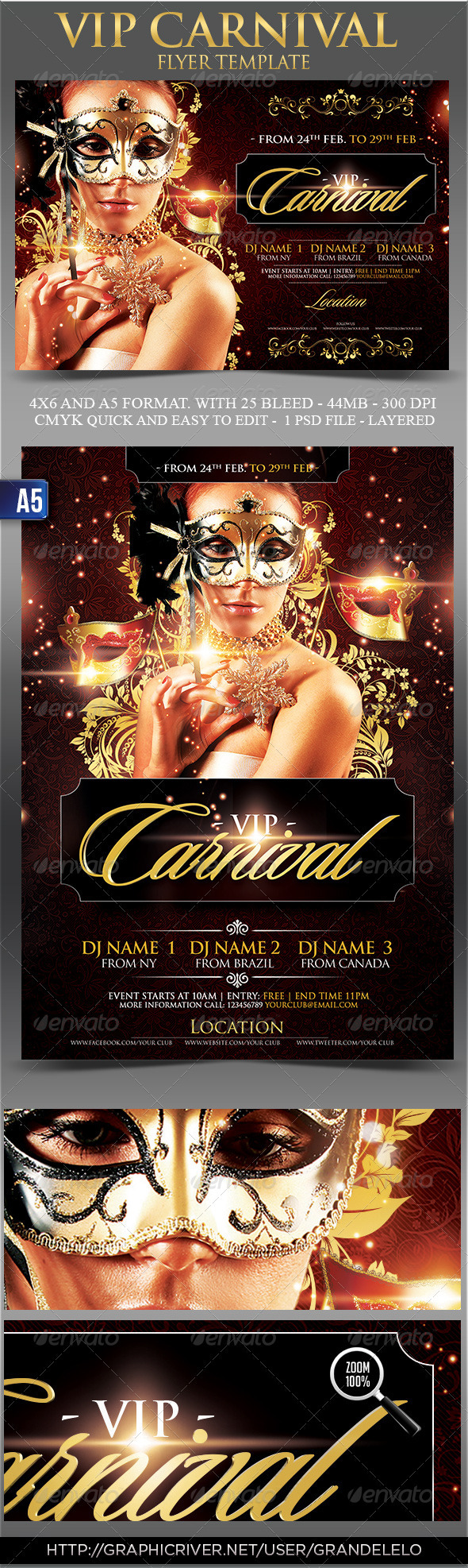 Vip Carnival Flyer Template - Clubs & Parties Events