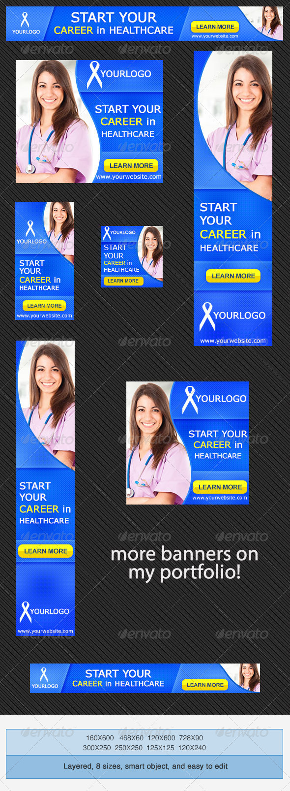 Medical Career Banner Ad Template - Banners & Ads Web Elements