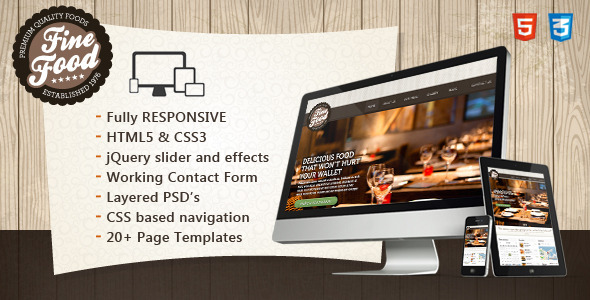 Fine Food - Restaurant Responsive HTML5 Theme