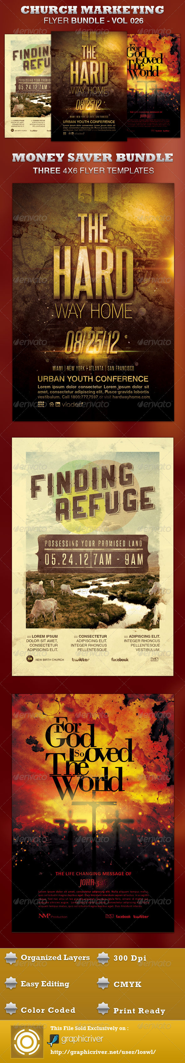Church Marketing Flyer Bundle Vol 026 - Church Flyers