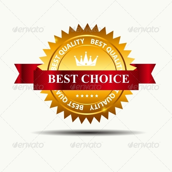 Vector Best Choice Label with Red Ribbon Vector Best Choice Label with Red Ribbon