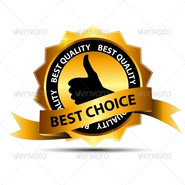 Vector Best Choice Label with Gold Ribbon Vector Best Choice Label with Gold Ribbon