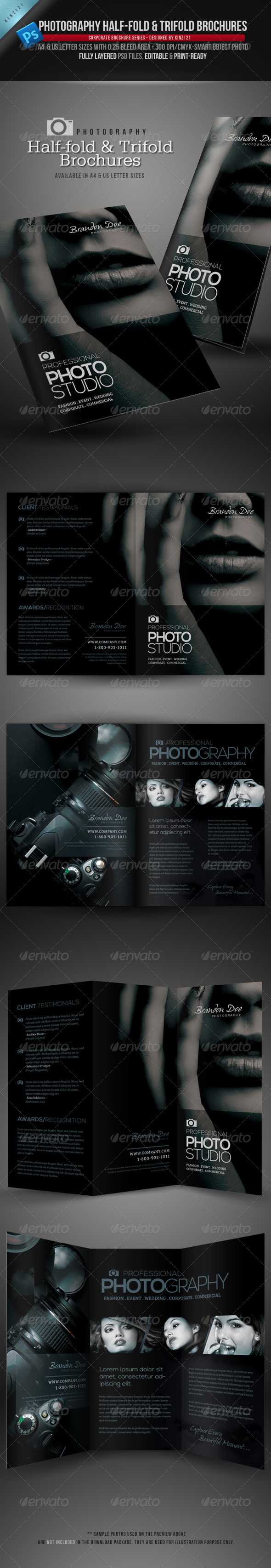 Photography Half-Fold and Trifold Brochures Photography Half-Fold and Trifold Brochures