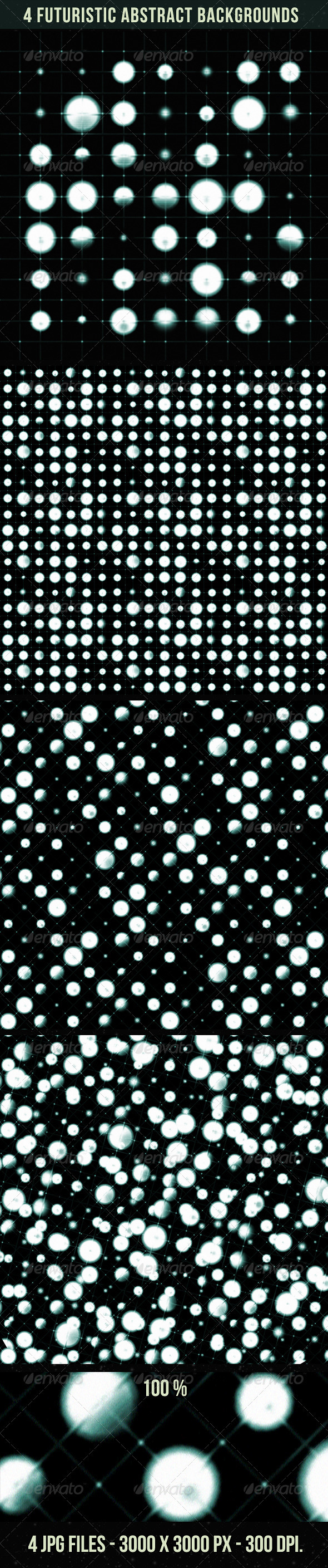 4 Futuristic Abstract Backgrounds - Tech / Futuristic Backgrounds