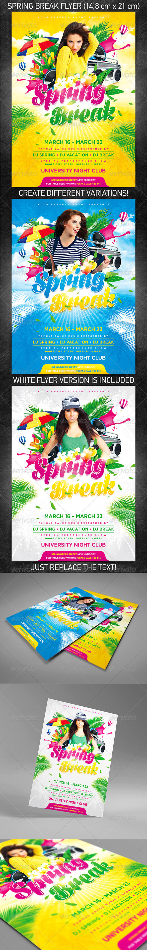 Spring Break Party Flyer - Holidays Events