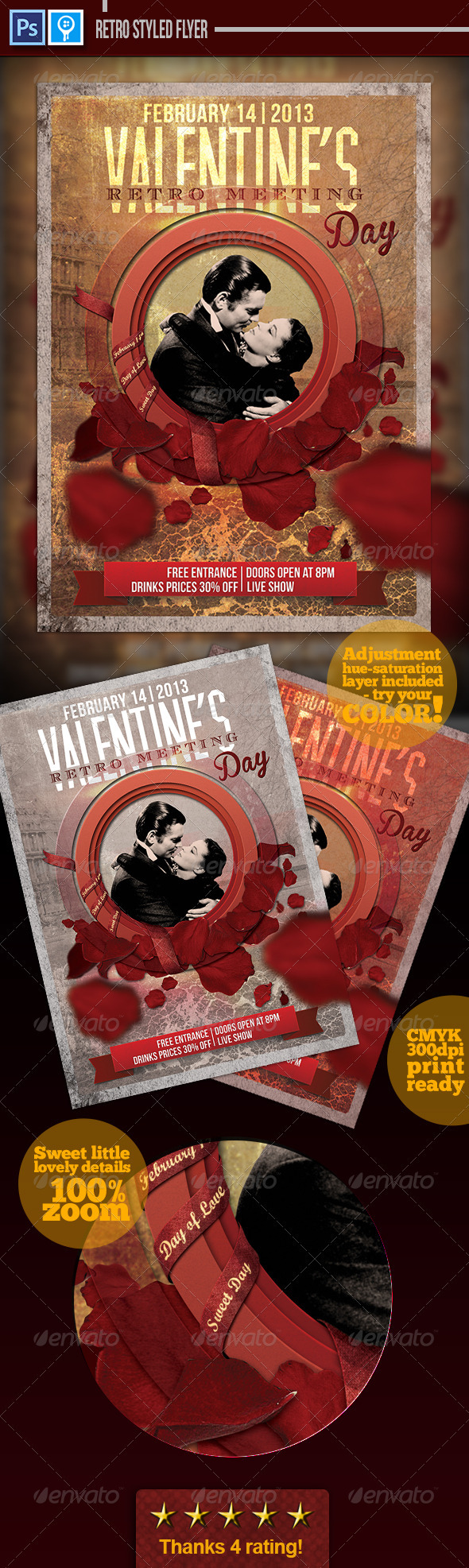 Retro Valentines Day Flyer