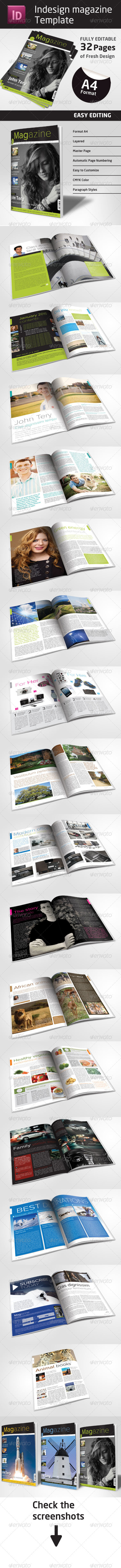 32 Pages Indesign Magazine Template in A4 Format 32 Pages Indesign Magazine Template in A4 Format