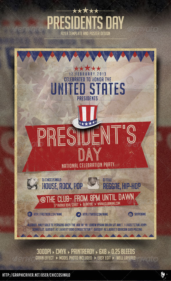 President's Day Celebration Flyer - Events Flyers