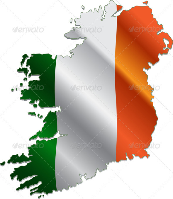 flag of irish symbol Conceptual Map Travel  with Ireland Flag