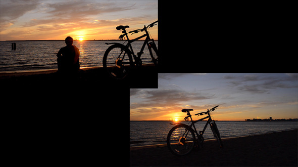 Man And Bicycle On The Coast At Sunset Man And Bicycle On The Coast At Sunset
