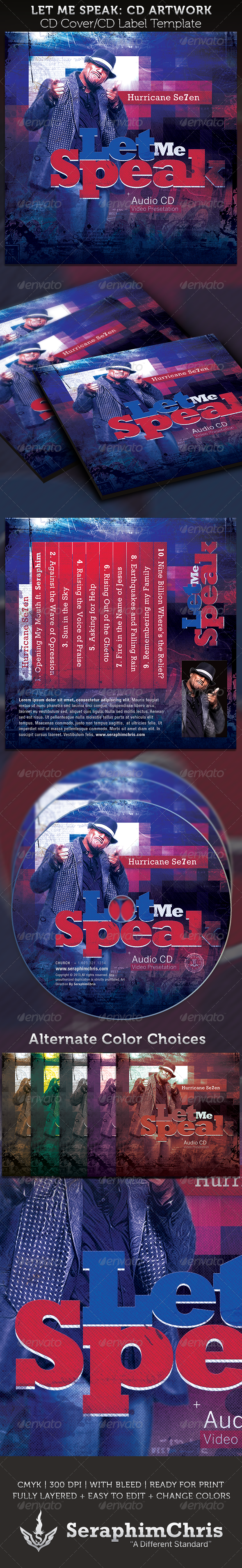 Let Me Speak CD Cover Artwork Template - CD & DVD artwork Print Templates