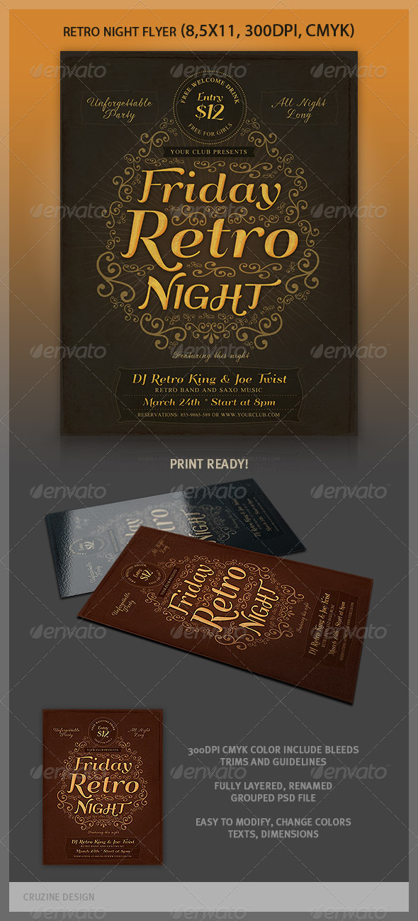 Typographic Retro Flyer Template