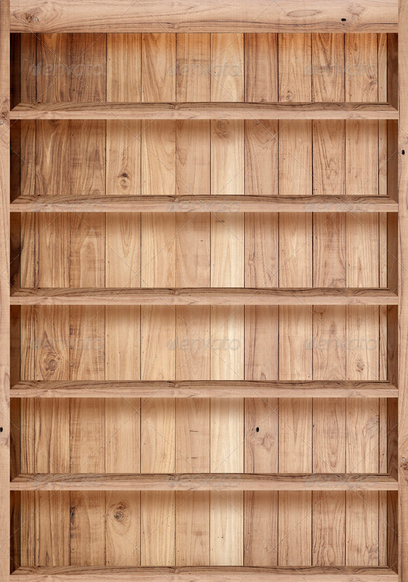 Wood bookshelves vintage