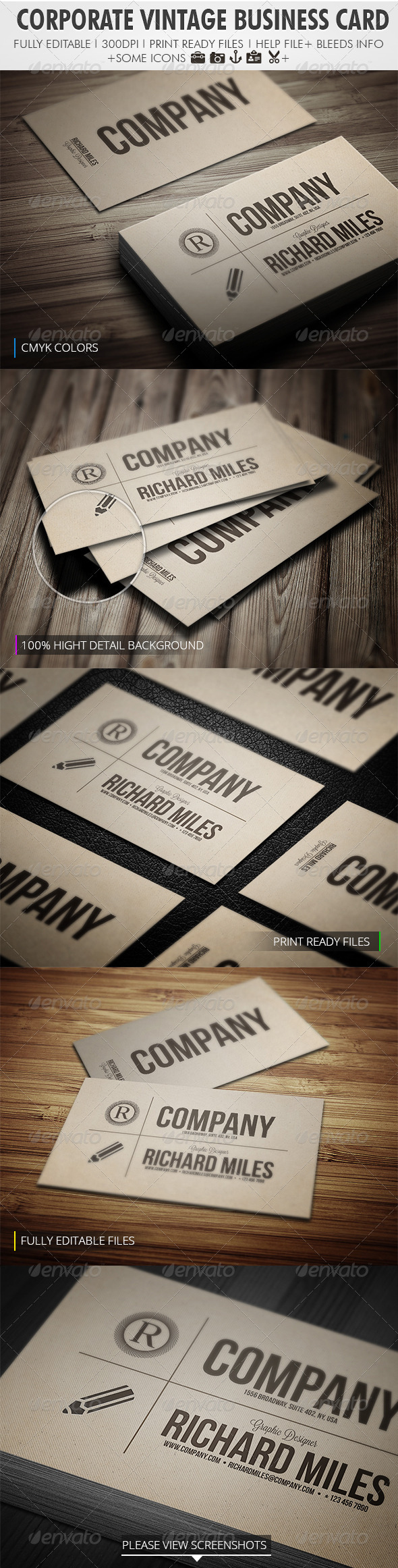 Corporate Vintage Business Card Corporate Vintage Business Card