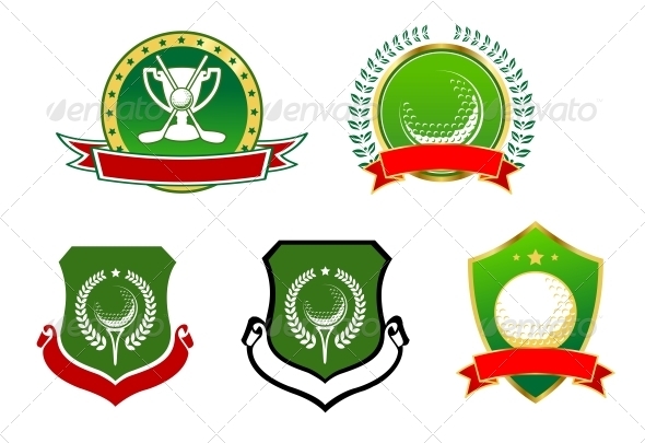 Golf Sport Icons Emblems and Signs Golf Sport Icons Emblems and Signs