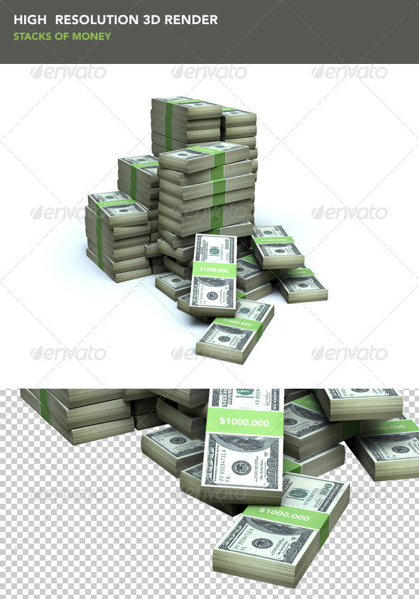 Stacks of Money - Objects 3D Renders