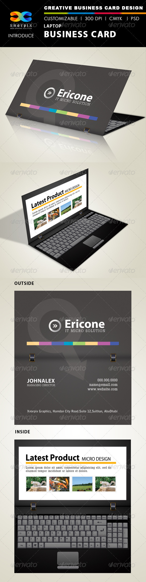 Laptop Business Card GraphicRiver