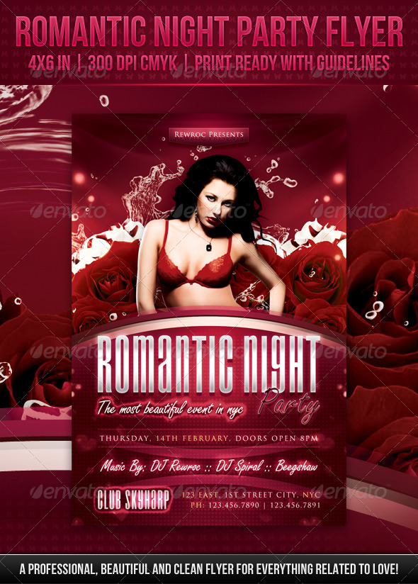 Romantic Night Party Flyer - Clubs & Parties Events