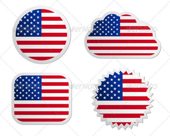 USA Flag Labels