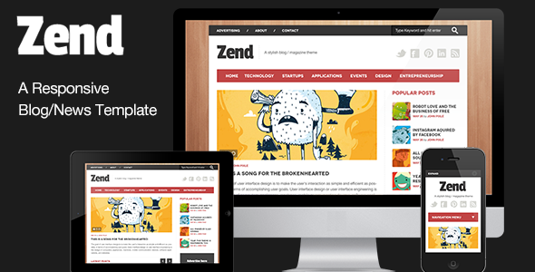 Zend - Responsive Blog/Magazine HTML template