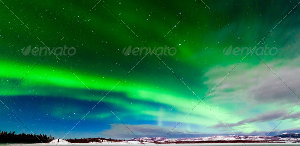 Intense display of Northern Lights Aurora borealis - Stock Photo - Images