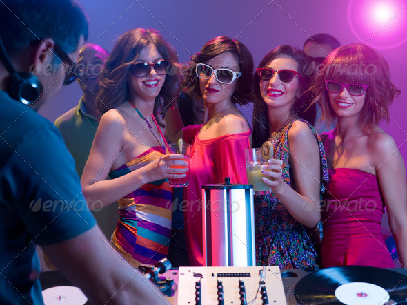 girls night out at a party - Stock Photo - Images