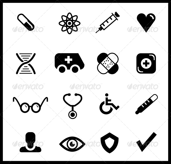 Black Medical Icon Set Black Medical Icon Set