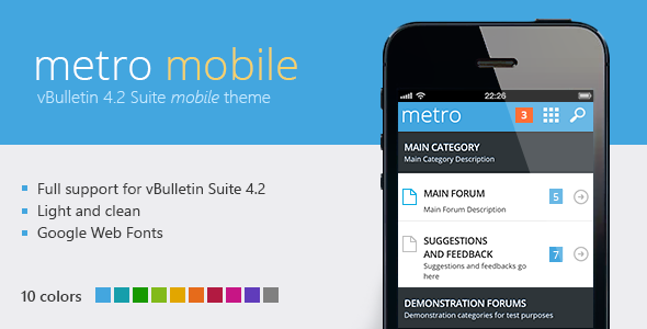 Metro Mobile - A Mobile Theme for vBulletin 4.2