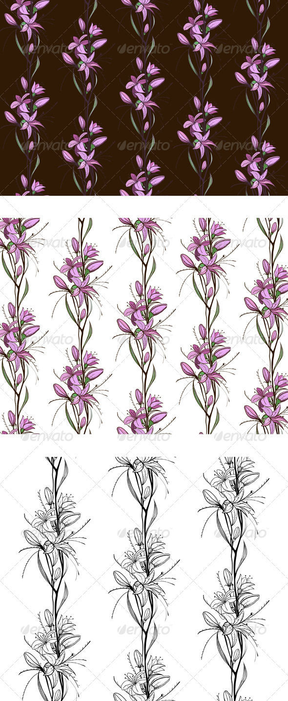 Lily Flowers Seamless Pattern Lily Flowers Seamless Pattern
