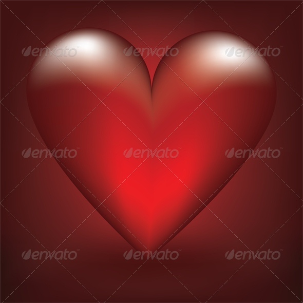 glass red heart glass red heart