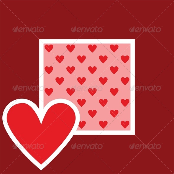 Valentine greeting card with heart pattern
