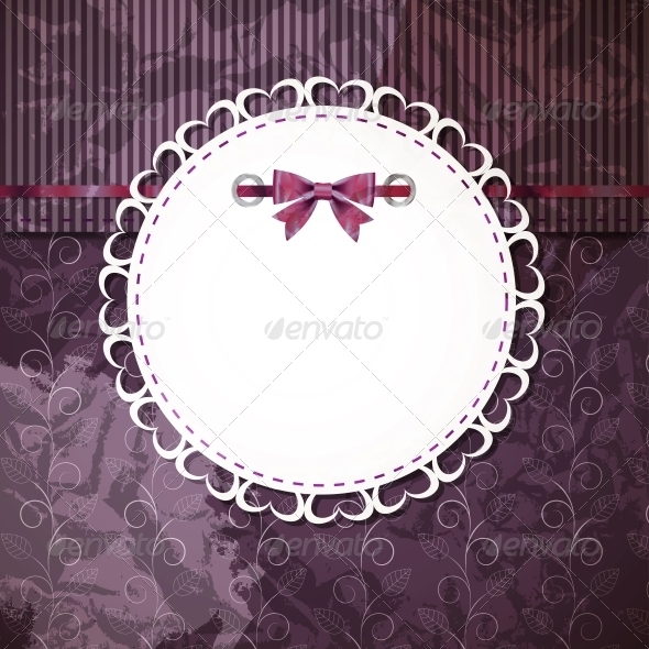 vintage frame with bow vector illustration vintage frame with bow vector illustration
