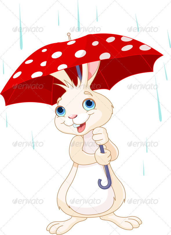Bunny under Umbrella Bunny under Umbrella
