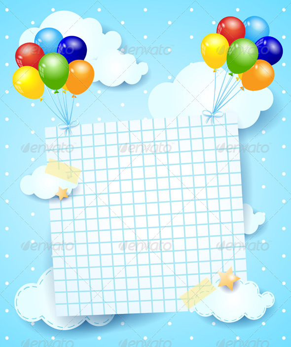 Balloons and Paper Sheet Balloons and Paper Sheet