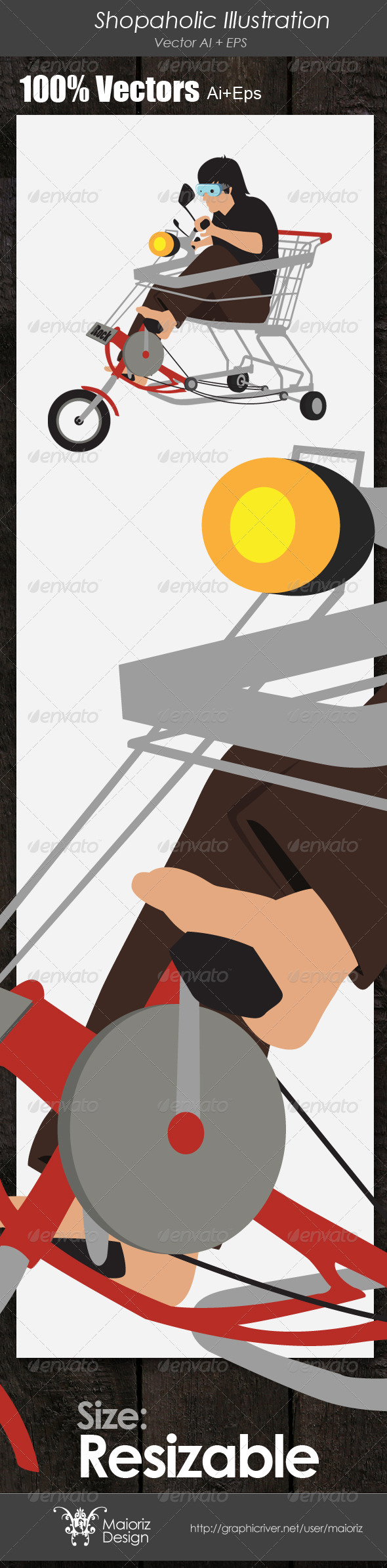 Shopaholic Illustration Shopaholic Illustration