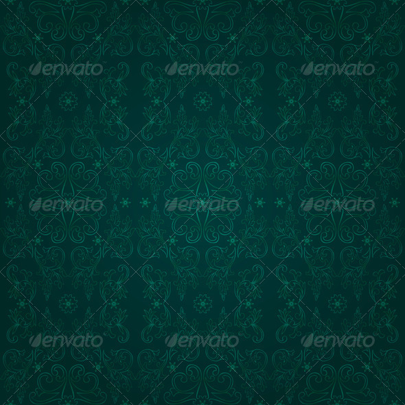 Floral seamless pattern on green background Floral seamless pattern on green background
