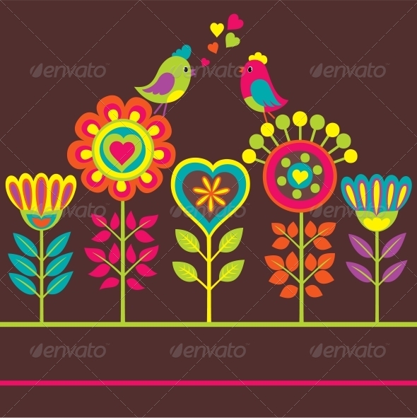 Decorative Colorful Flower Composition Decorative Colorful Flower Composition