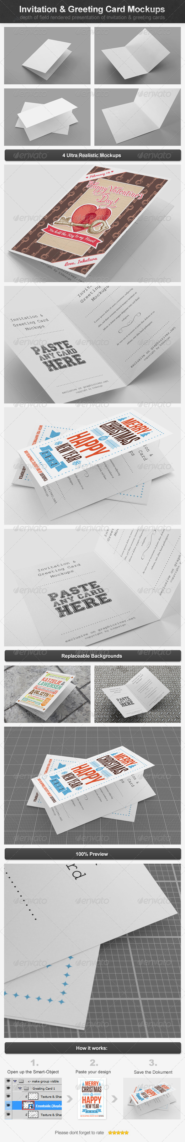 Invitation & Greeting Card Mockups