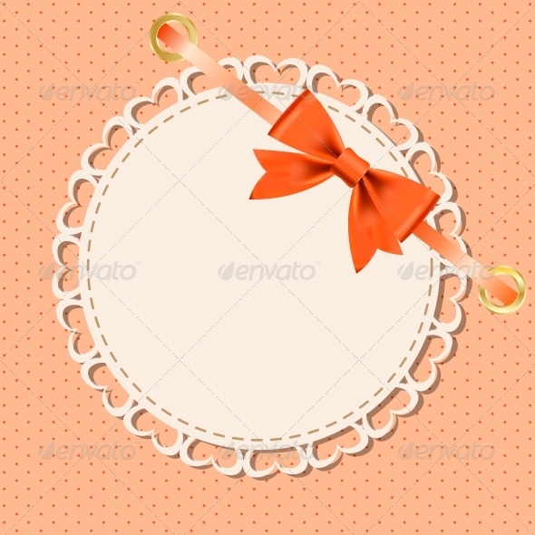 Vector Greeting Card with Frame and Bow Vector Greeting Card with Frame and Bow