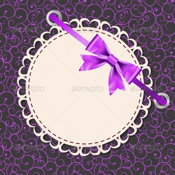 Vector Greeting Card with Frame and Bow Vector Greeting Card with Frame and Bow